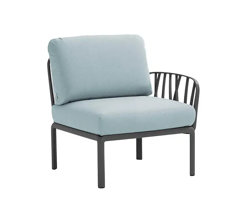 Nardi - Komodo Modulsofa Seitenelement, anthrazit / ghiaccio sunbrella