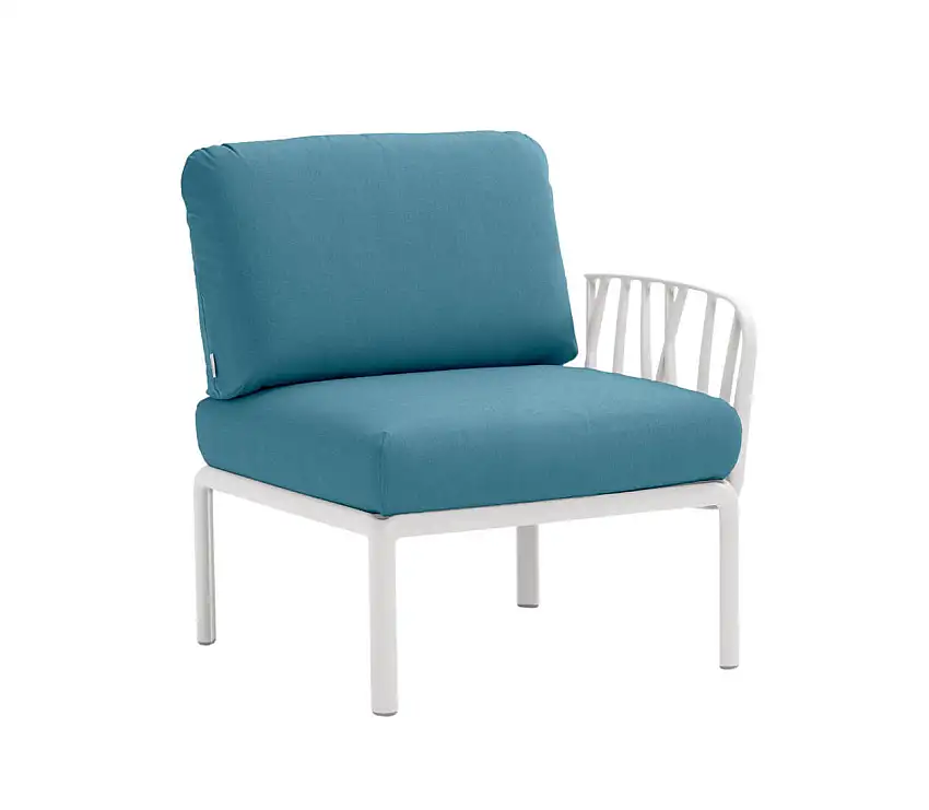 Nardi - Komodo Modulsofa Seitenelement, weiß / adriatic sunbrella