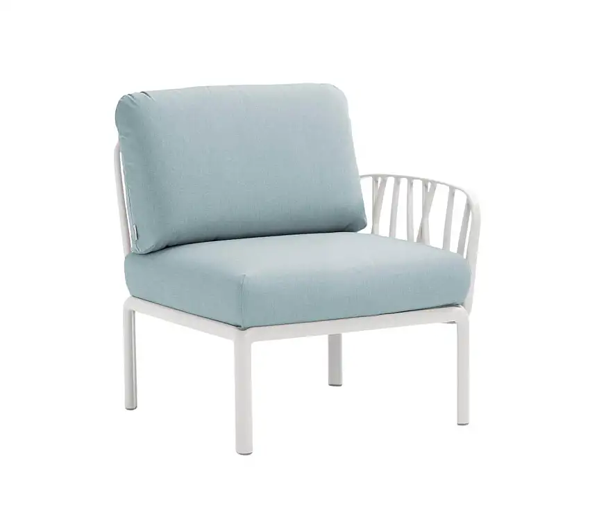 Nardi - Komodo Modulsofa Seitenelement, weiß / ghiaccio sunbrella