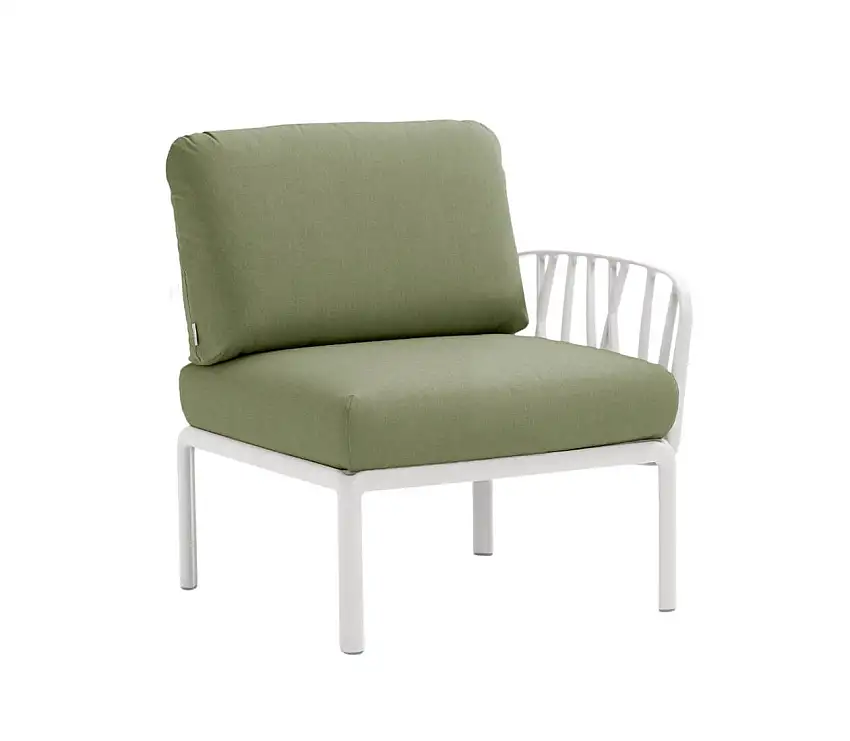 Nardi - Komodo Modulsofa Seitenelement, weiß / giungla sunbrella