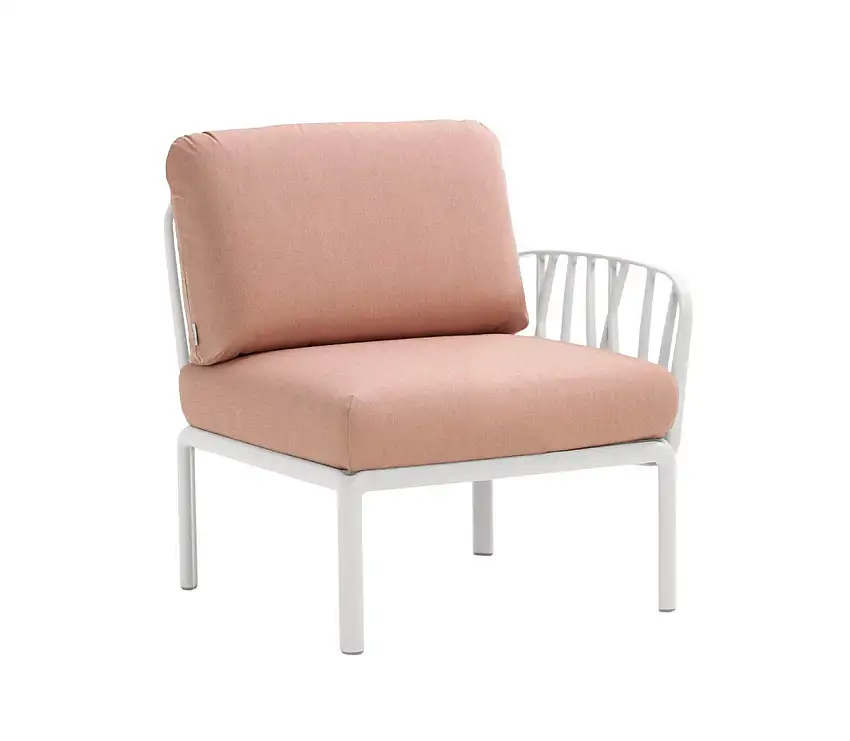 Nardi - Komodo Modulsofa Seitenelement, weiß / rosa quarzo