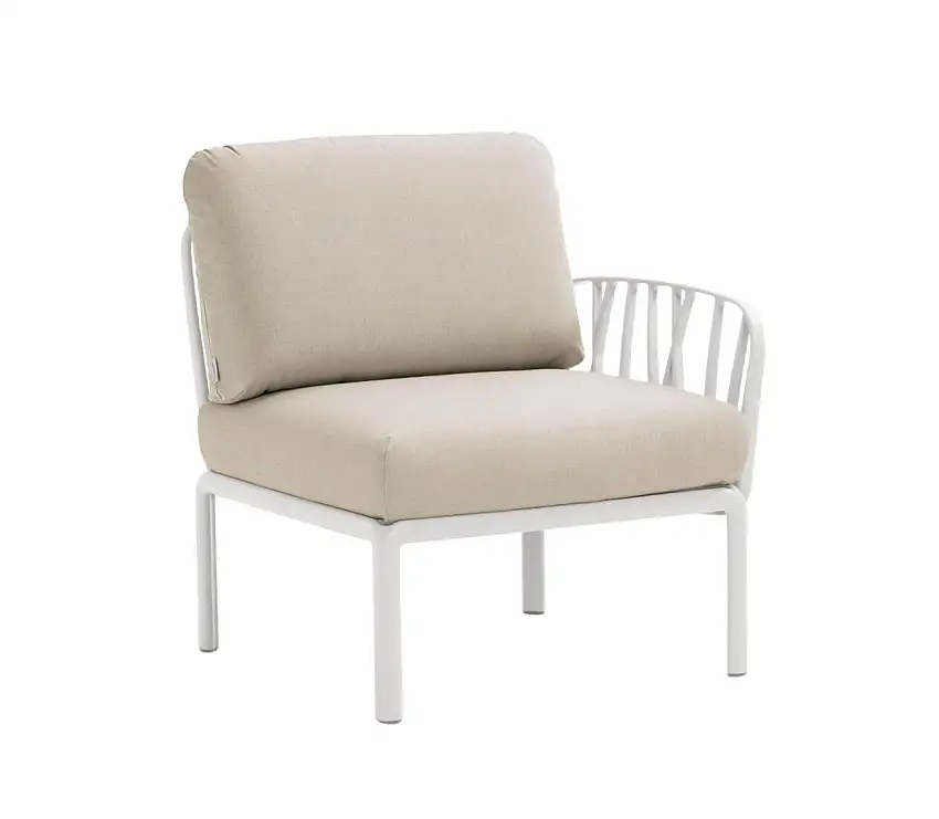 Nardi - Komodo Modulsofa Seitenelement, weiß / tech panama