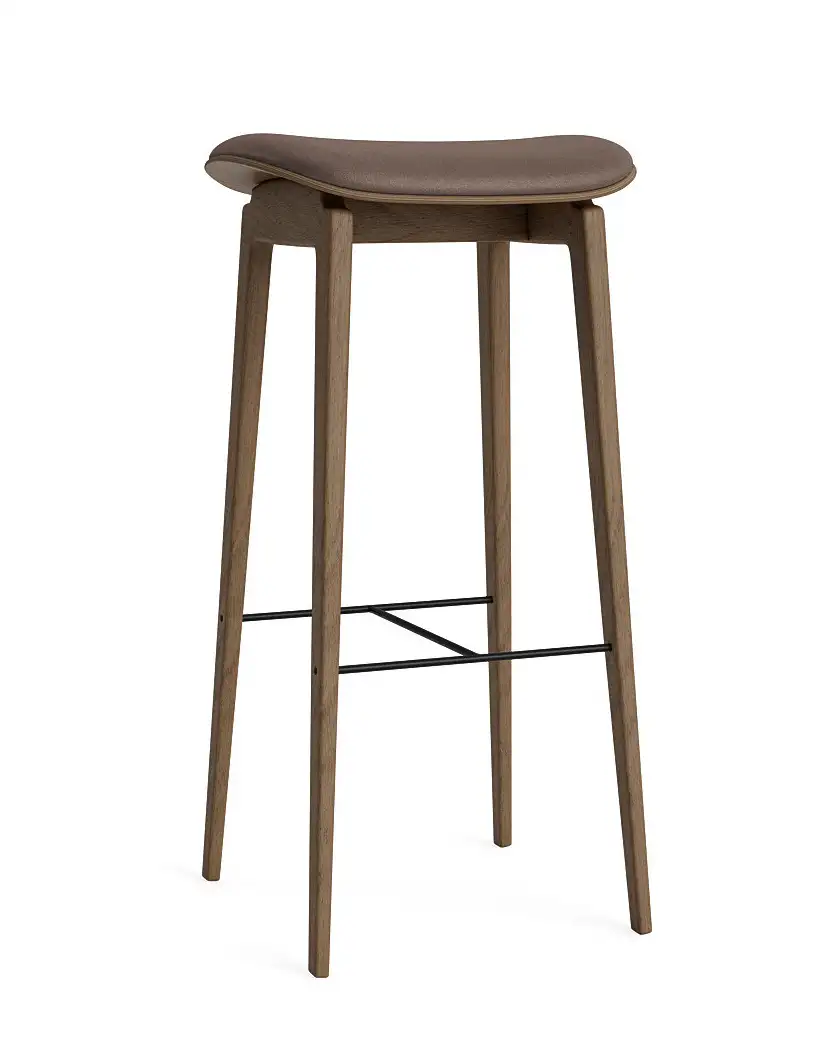 Norr11 - NY11 Barhocker, höhe 75 cm, eiche hell geräuchert / dunes dark brown 21001