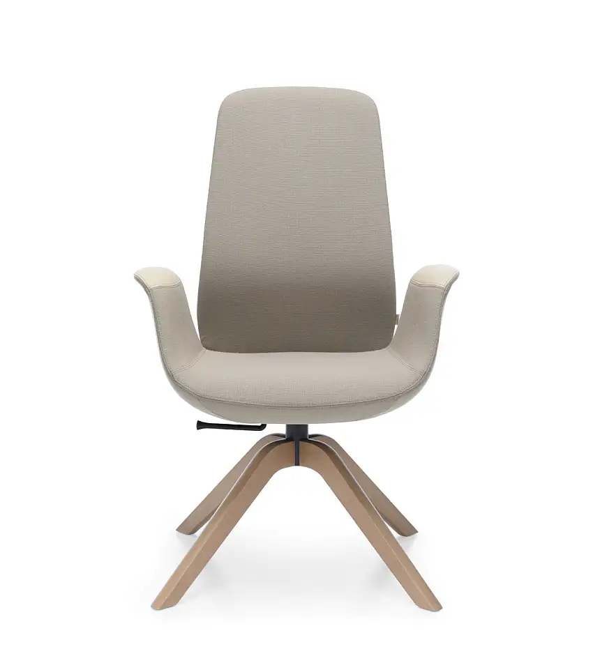 Profim - ElliePro 10HW Drehsessel, hohe Rückenlehne, Holzfüße