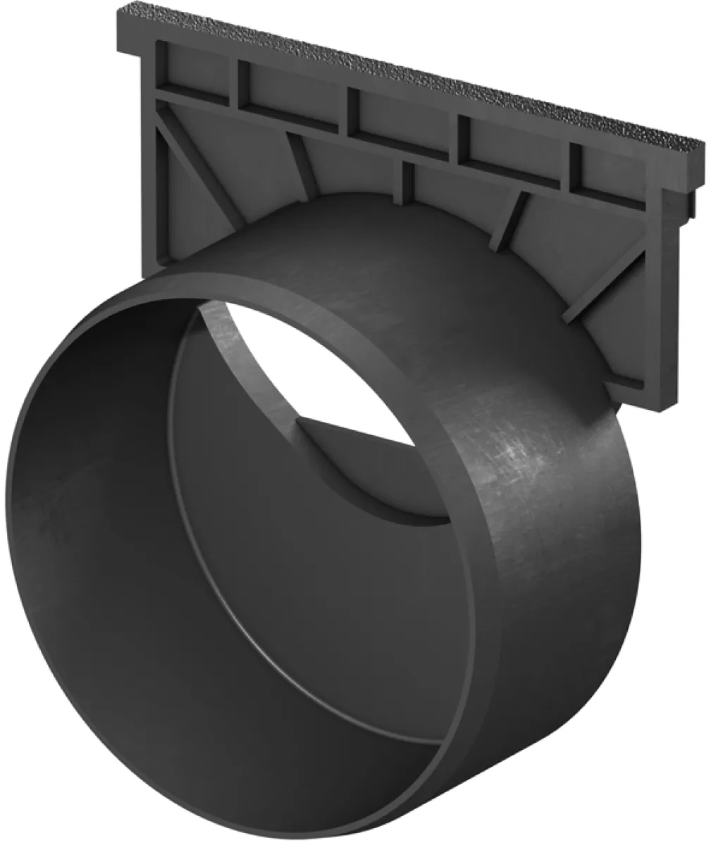ACO HexaLine 2.0 / Euroline Stirnwand, seitlicher Ablauf, schwarz KG-Rohr Ø 110