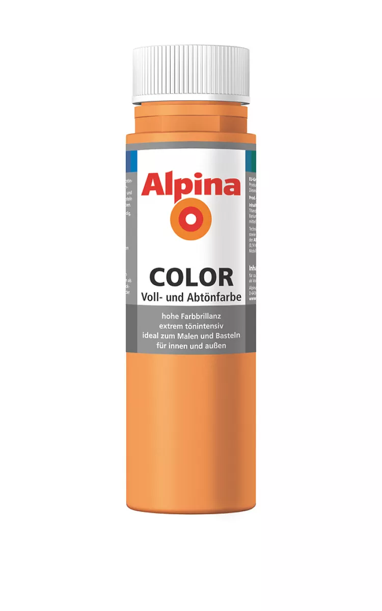 Alpina Color Voll- & Abtönfarbe Innenfarbe Volltonfarbe Mischfarbe 250 ml Fresh Orange matt