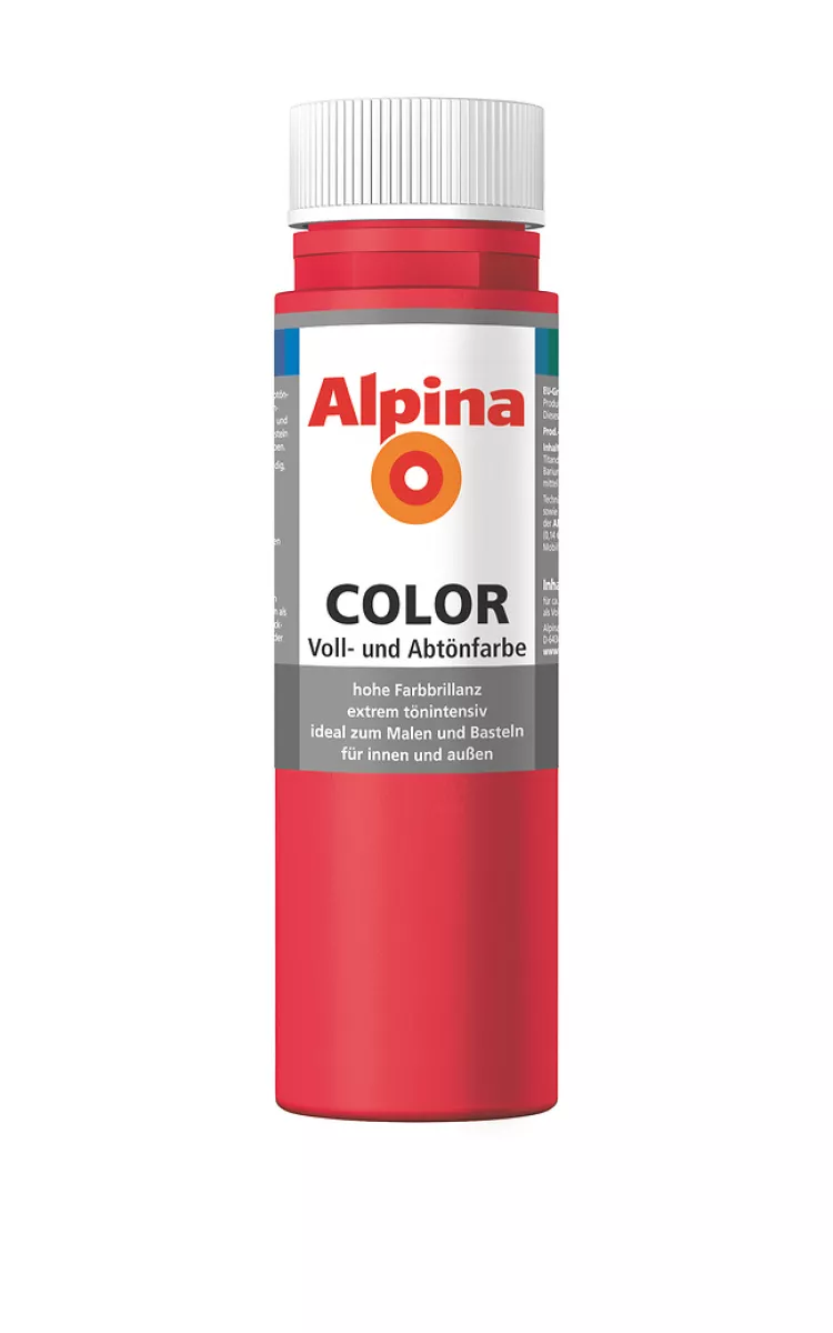 Alpina Color Voll- & Abtönfarbe Innenfarbe Volltonfarbe Mischfarbe 250 ml Fire Red matt