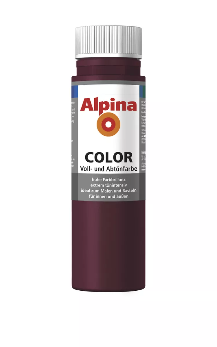 Alpina Color Voll- & Abtönfarbe Innenfarbe Volltonfarbe Mischfarbe 250 ml Berry Red matt