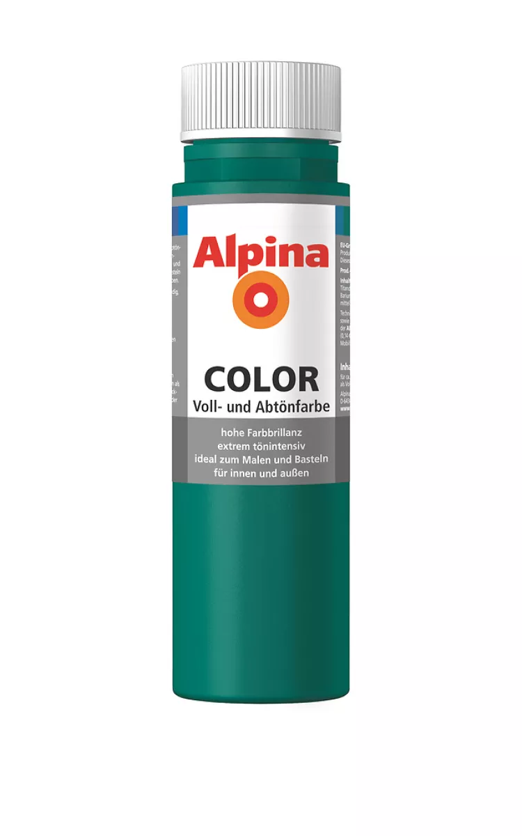 Alpina Color Voll- & Abtönfarbe Innenfarbe Volltonfarbe Mischfarbe 250 ml Deep Green matt