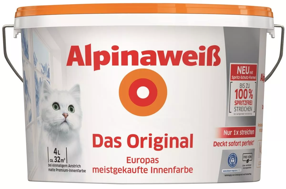 Alpina Innenfarbe Wandfarbe Alpinaweiß matt 4 L