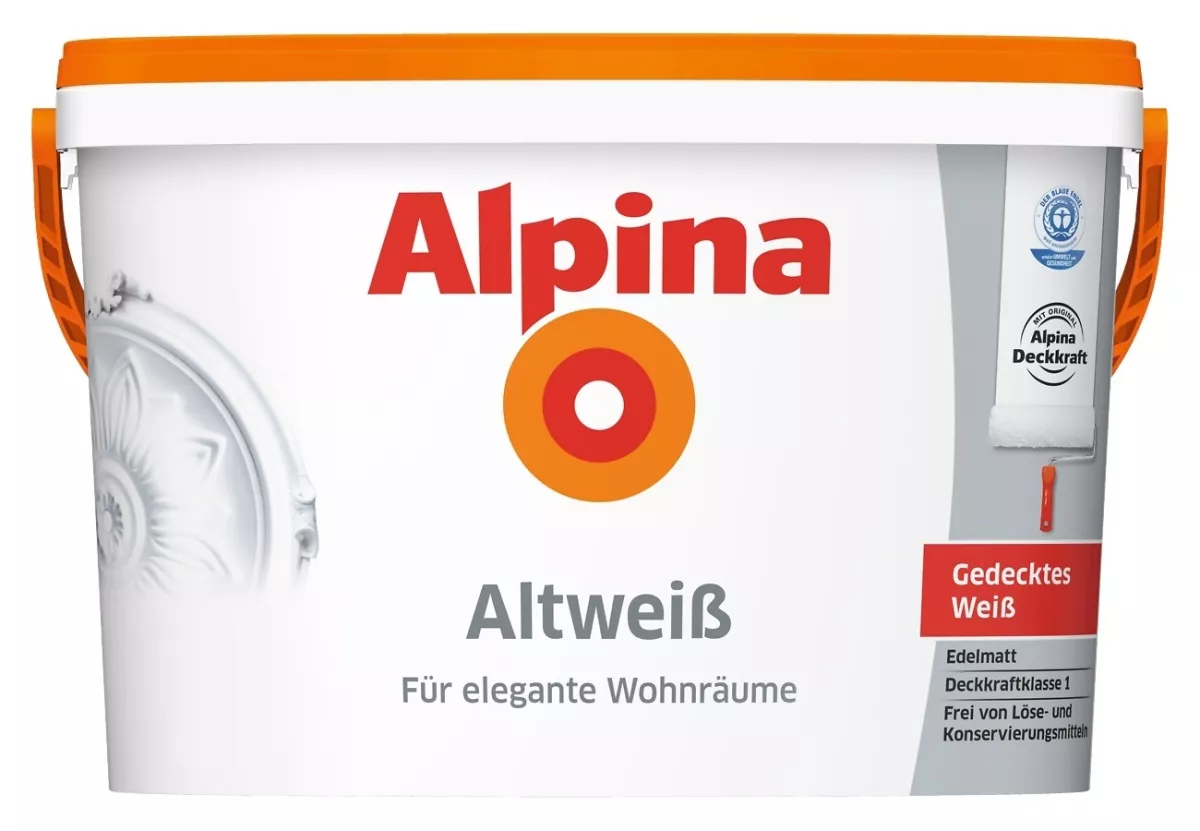 Alpina Innenfarbe Wandfarbe AltWeiß matt 5 L
