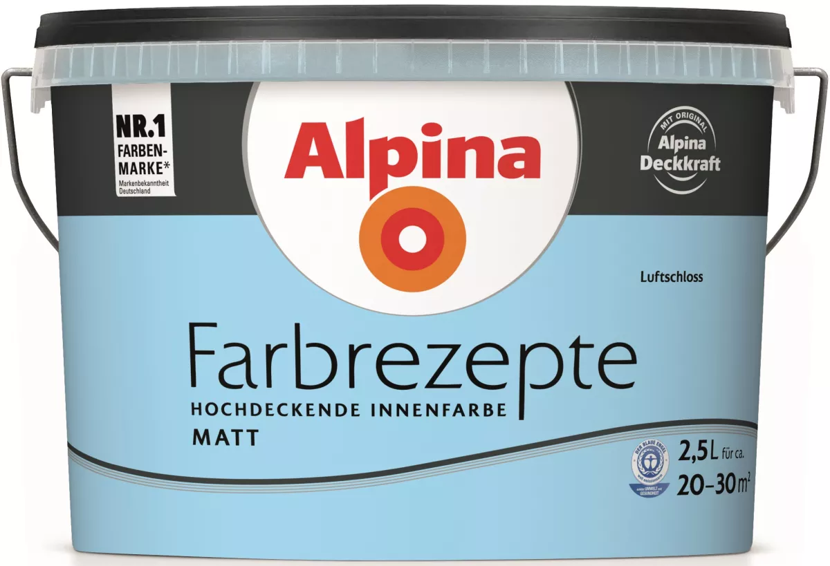 Alpina Innenfarbe Wandfarbe Farbrezepte Luftschloss matt (früher Kaiserwetter) 2,5 L