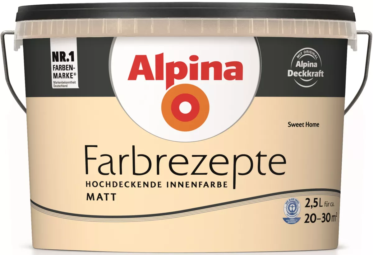 Alpina Innenfarbe Wandfarbe Farbrezepte Sweet Home matt (früher Zarte Aprikose) 2,5 L