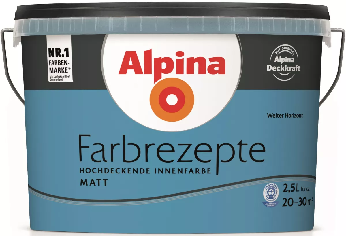 Alpina Innenfarbe Wandfarbe Farbrezepte Weiter Horizont matt (früher Frische Brise) 2,5 L