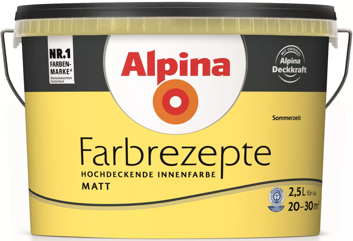 Alpina Innenfarbe Wandfarbe Farbrezepte Sommerzeit matt (früher Liebe Sonne) 2,5 L