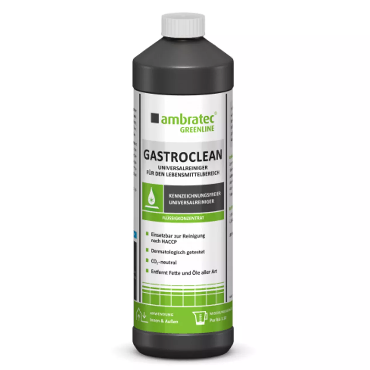 Ambratec Greenline Gastroclean Universalreiniger für den Lebensmittelbereich 1 Liter