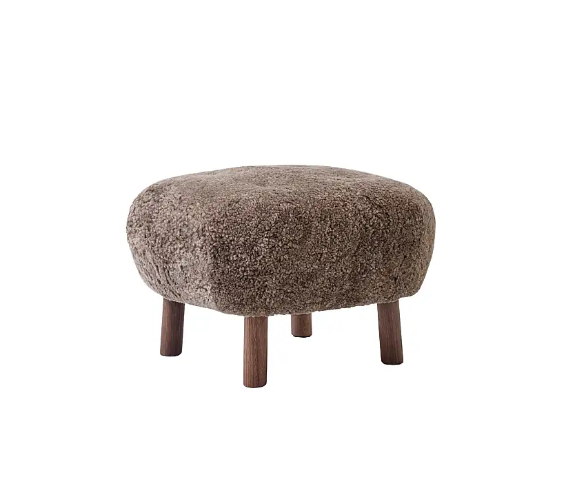 &Tradition - ATD1 Pouf, walnuss geölt / sheepskin sahara