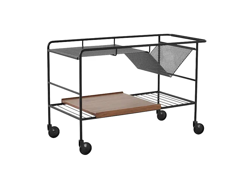 &Tradition - Alima NDS1 Servierwagen, schwarz / walnuss lackiert