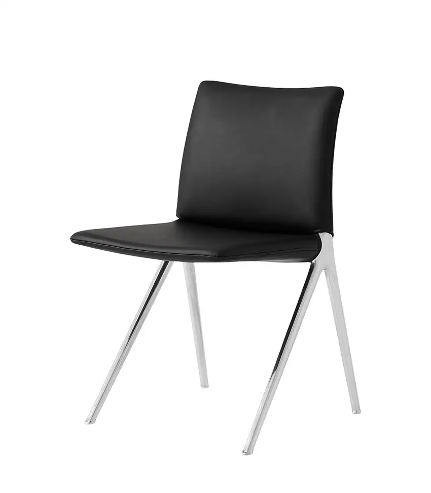 &Tradition - Kape IF7 Stuhl, polished aluminium / noble leder schwarz