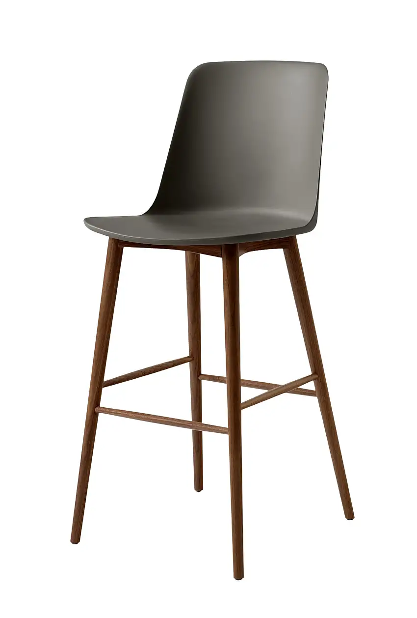 &Tradition - Rely HW133 Barhocker, höhe 75 cm, walnuss / stone grey