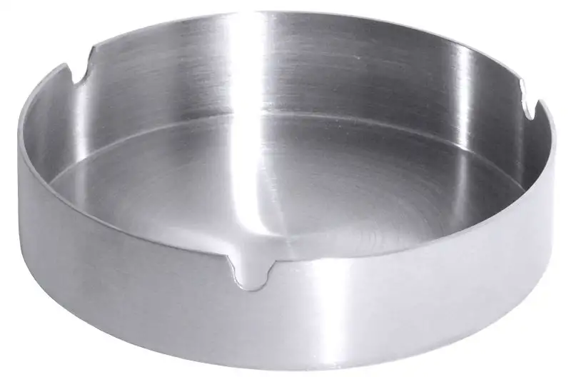 Aschenbecher, Edelstahl, stapelbar, D: 12 cm, H: 3 cm