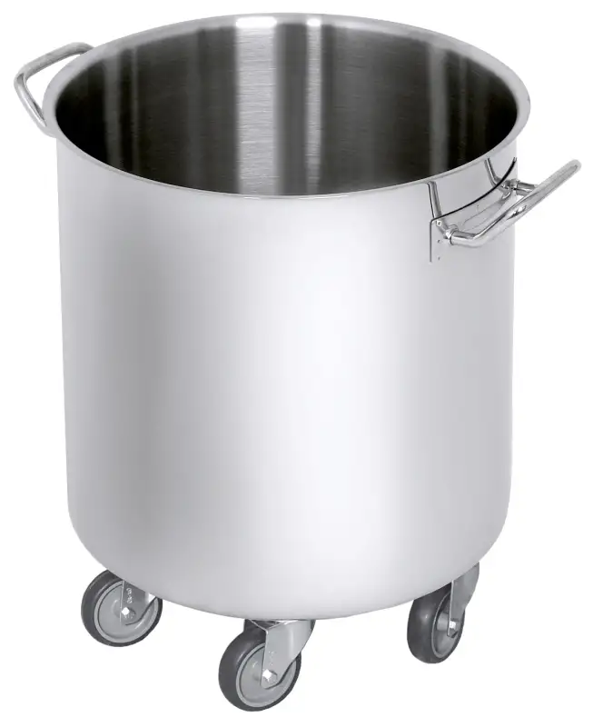 Abfallbehälter mit Rollen, fünf Gummi-Räder, I: 50 ltr., D: 40 cm, H: 49,5 cm