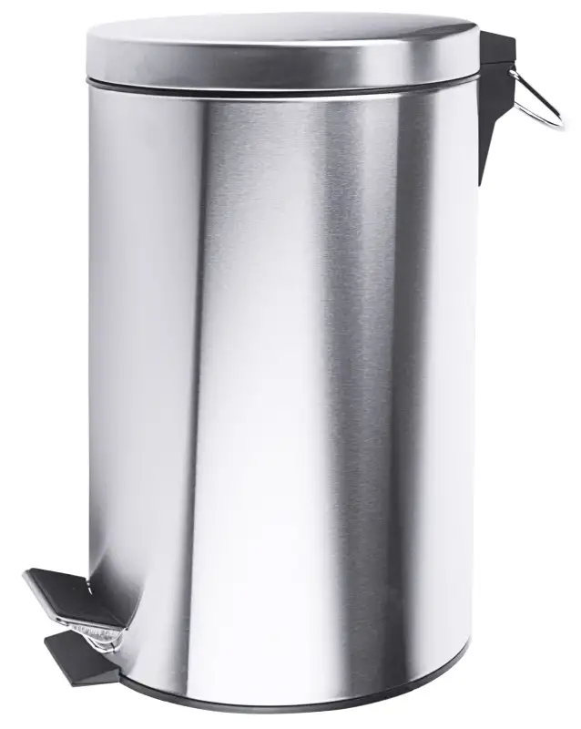 Tretabfalleimer, schwarzer Kunststoffeinsatz, Edelstahl, I: 3 ltr., D: 17 cm, H: 25 cm