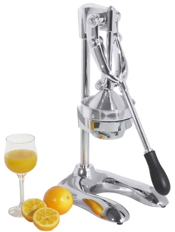 Orangensaftpresse, verchromter Zinkguss, Presschale aus Edelstahl, H: 48 cm