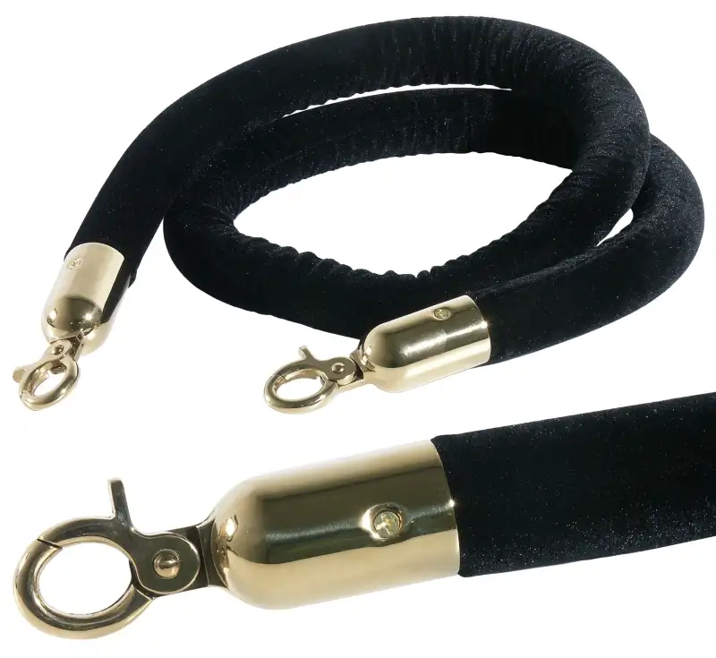 Abgrenzungsseil, samtummantelt, schwarz, D: 3 cm, L: 150 cm