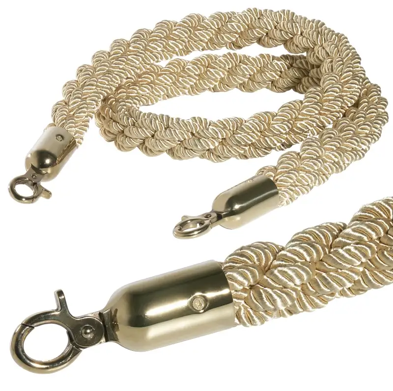 Abgrenzungsseil, mit goldfarbener Öse, gewunden, gold, D: 3 cm, L: 150 cm