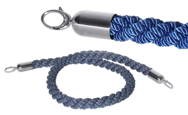 Absperrseil, gewunden, mit verchromter Öse, blau, D: 3 cm, L: 150 cm