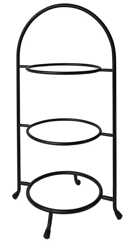 Telleretagere, 3-stufig, schwarz, Stahldraht, D: 17,5 - 23 cm, B: 27,5 cm, H: 47 cm