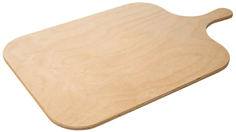 Flammkuchenbrett, eckig, mit Griff, Birkenholz, 30,5 x 38,5 cm, L: 51 cm