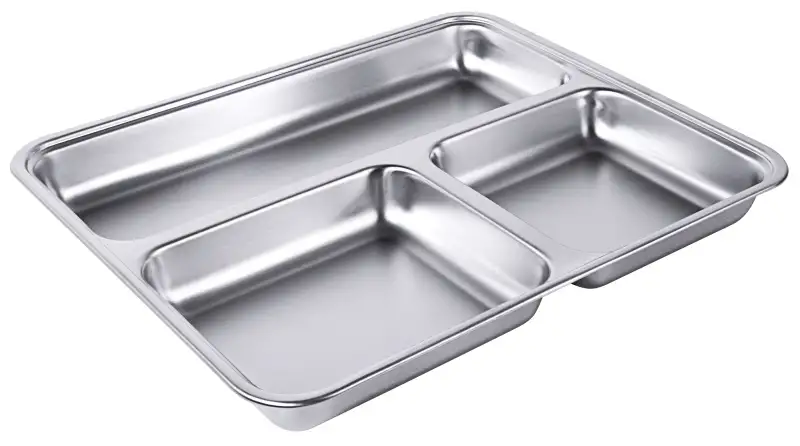 Abteilplatte, 3-teilig, GN 1/2, Edelstahl, 32,5 x 27 x 3,5 cm