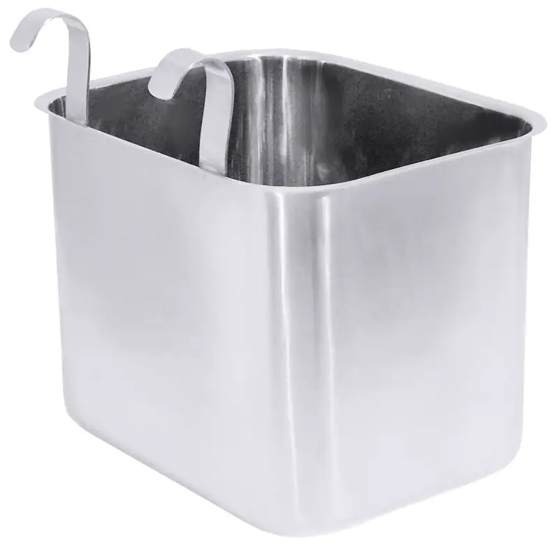 Abfallbehälter, aufhängbar, zwei Haken, Edelstahl, I: 7,5 ltr., 18 x 23 x 18,5 cm