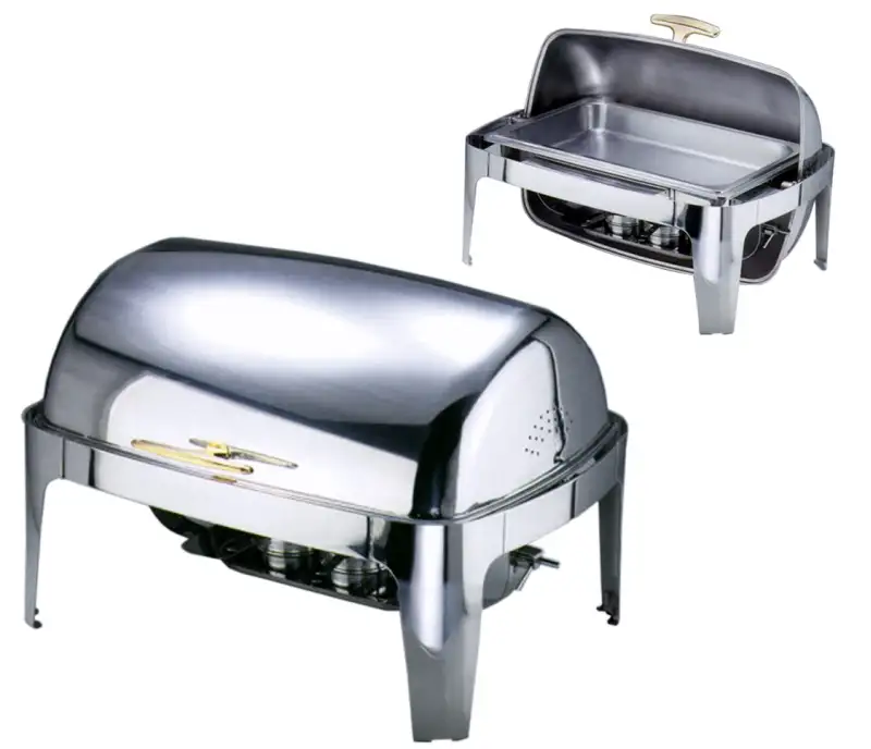 Roll-Top Chafing Dish GN 1/1,zwei Brennbehälter, Edelstahl, I: 8,5 ltr., 67 x 49 x 44 cm