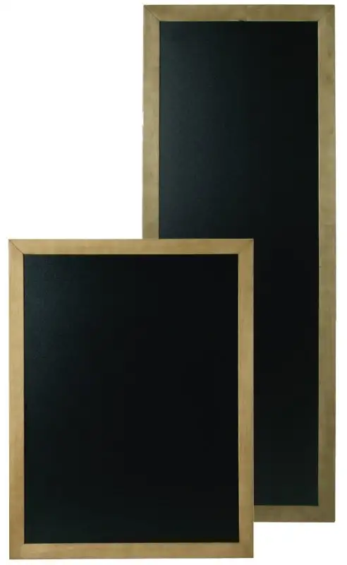 Wandkreidetafel, PVC Kunststoff, Buchenholz, teakfarben, 90 x 70 cm