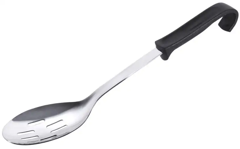 Servierlöffel perforiert, Buffet Noir, EdSt., schwarzer PA-Griff, 7 x 10,5 cm, L: 35 cm