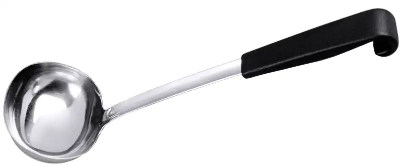 Suppenschöpfer rund, Buffet Noir, EdSt., schwarzer PA-Griff, I: 0,2 ltr., 9 x 10,5 cm, L: 34 cm