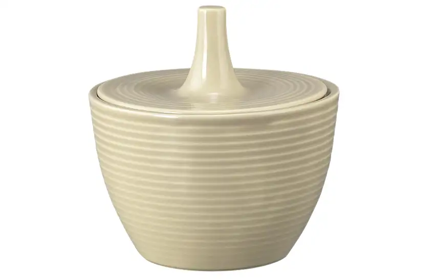 Seltmann Weiden, Beat : Sandbeige - Zuckerdose mit Relief, 0,27 ltr.