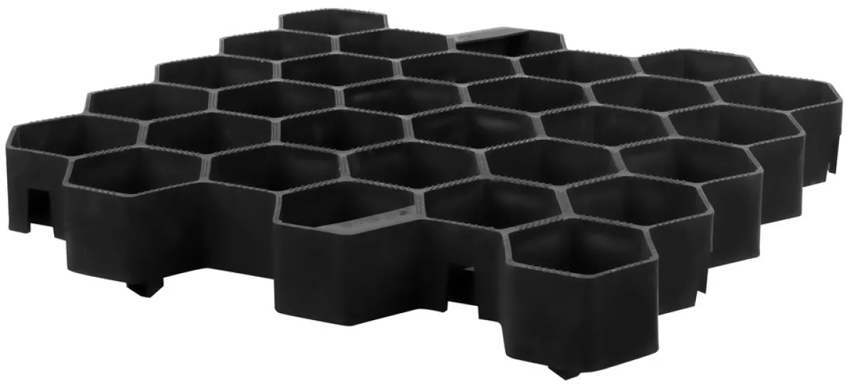 Bielbet Rasenwabe Rasengitter Schwarz 335 x 338 x 40 mm Pkw befahrbar Paddockplatten