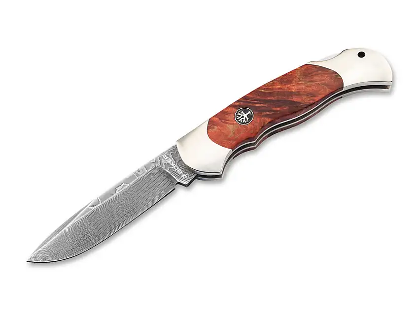 Optima Maserbirke Bloody Orange Damast