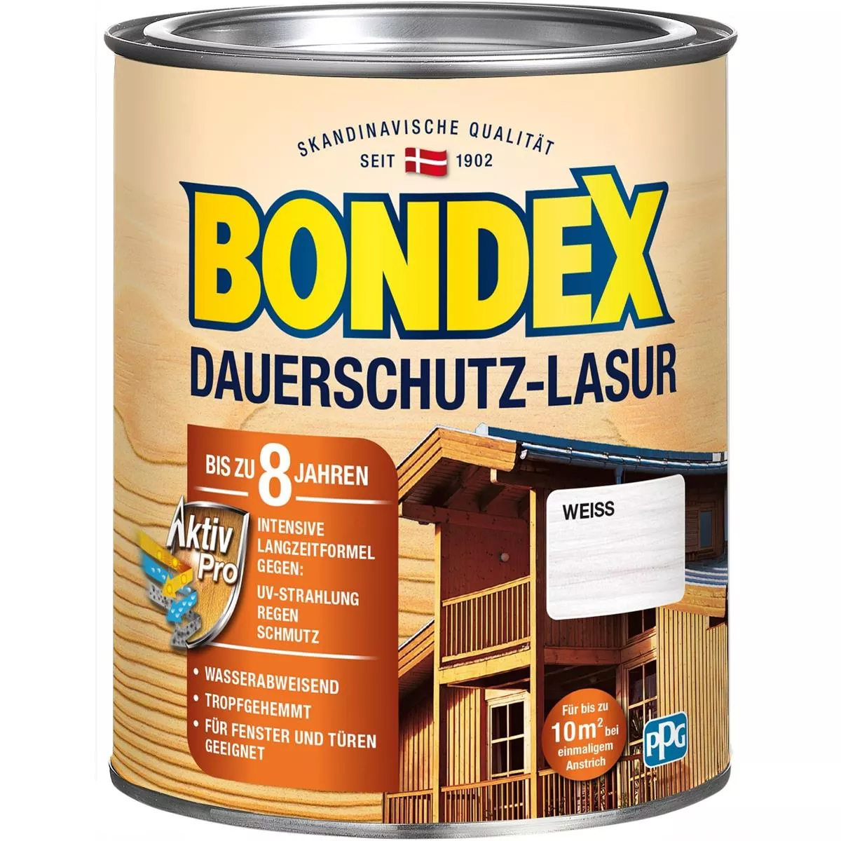 BONDEX Dauerschutz-Lasur 0,75 L Wetterschutz Weiss