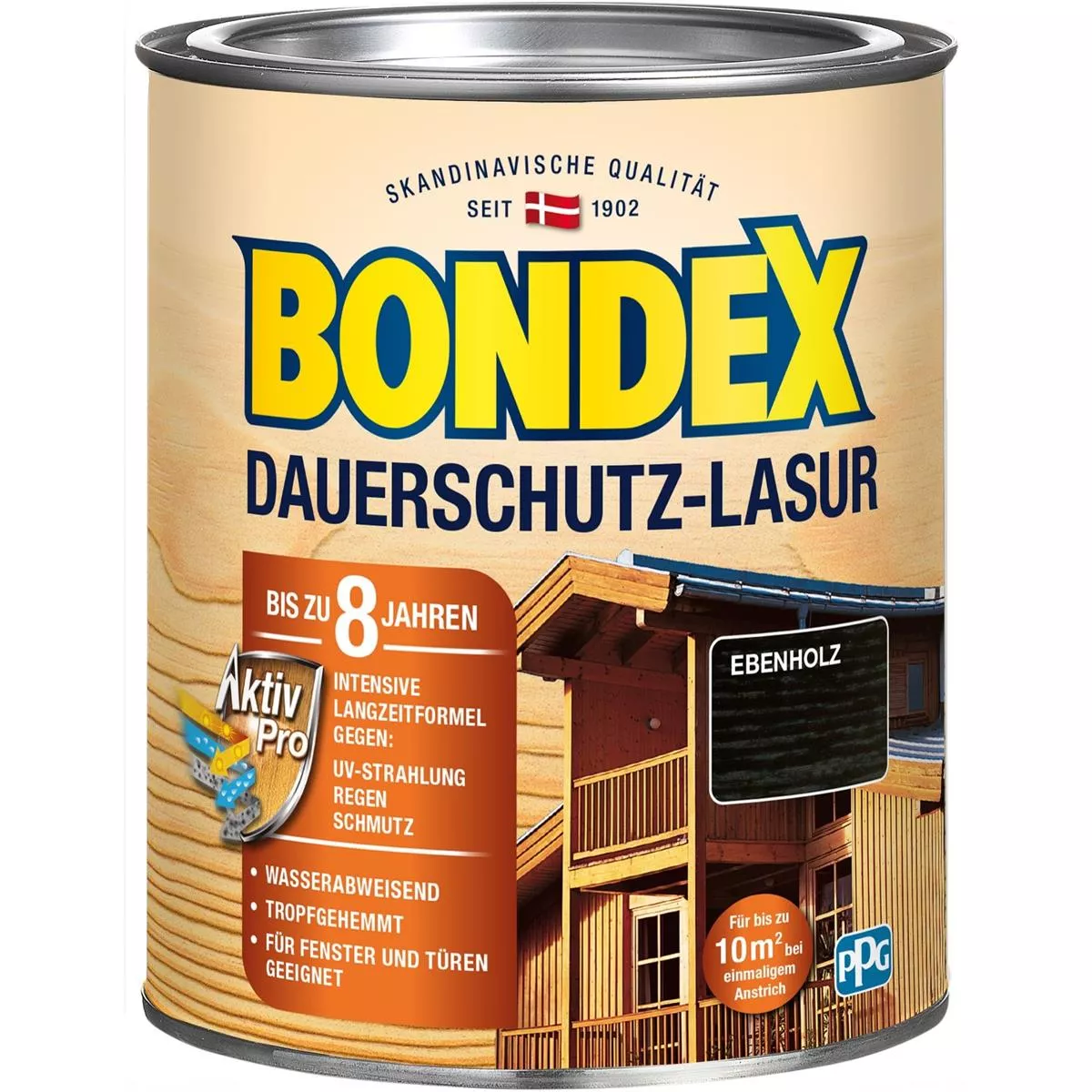 BONDEX Dauerschutz-Lasur 0,75 L Wetterschutz Ebenholz