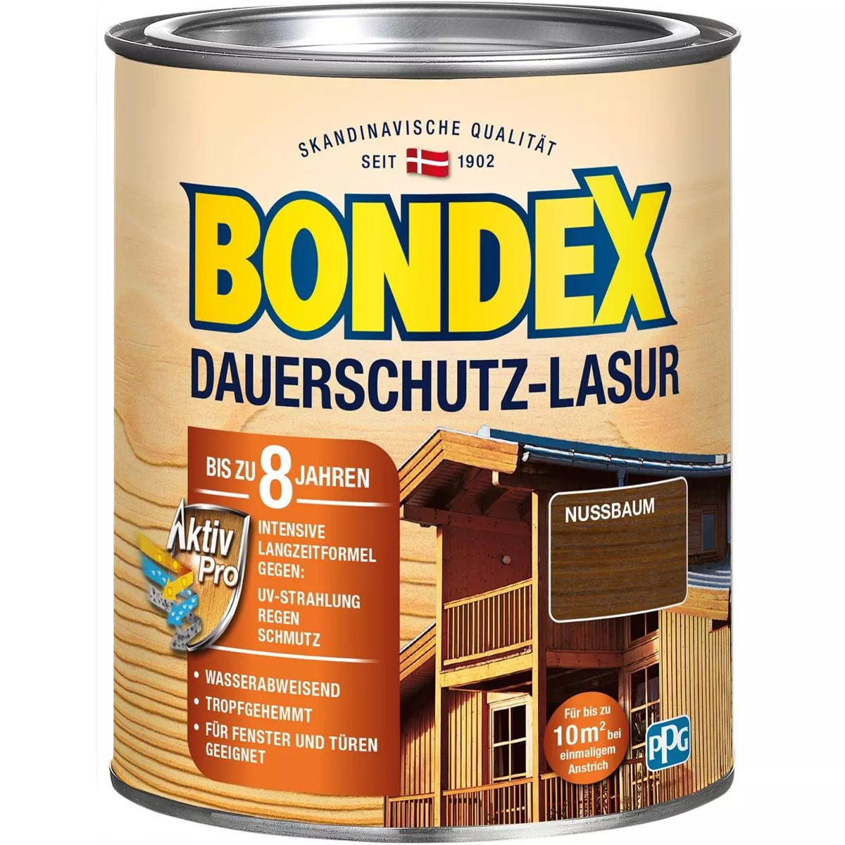 BONDEX Dauerschutz-Lasur 0,75 L Wetterschutz Nussbaum