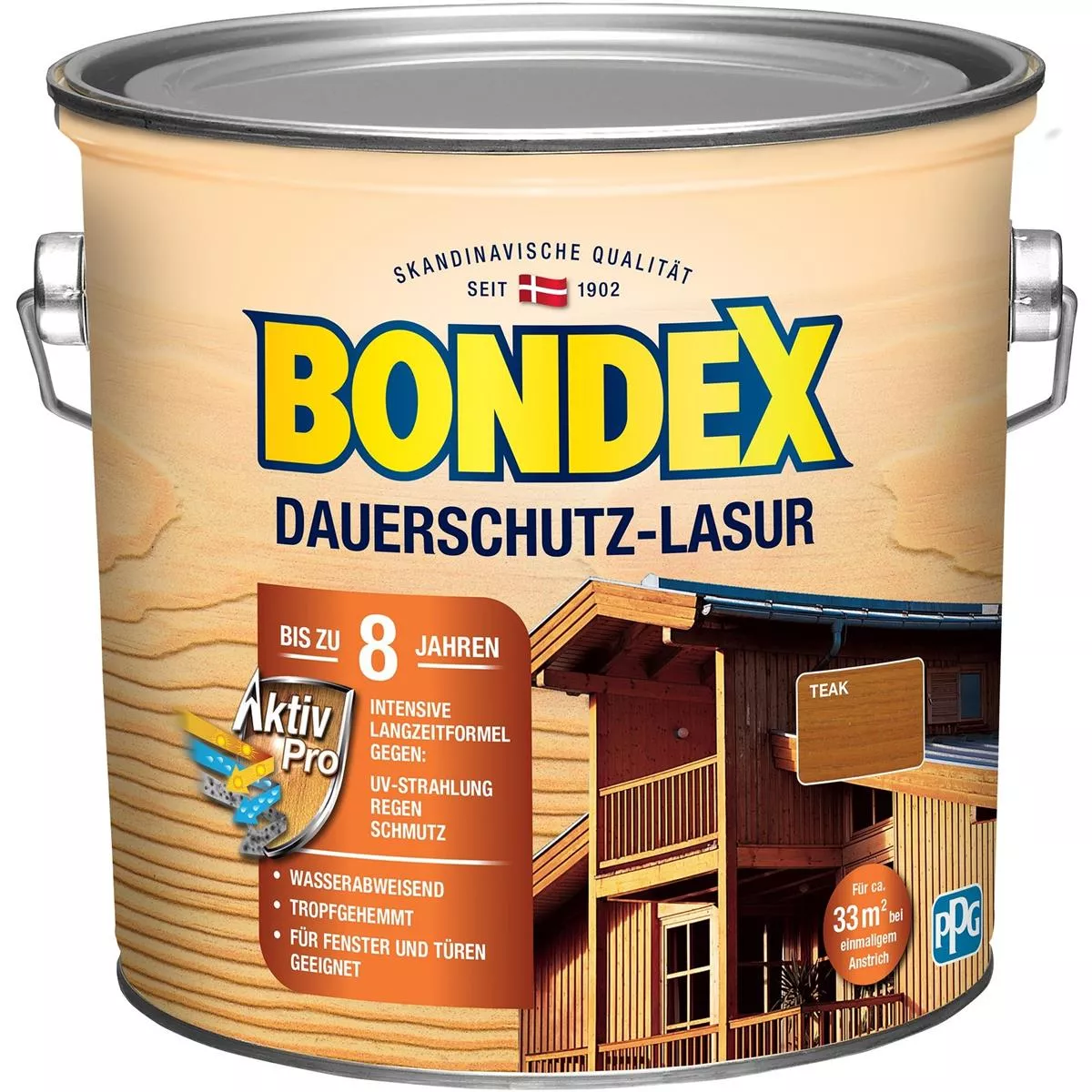 BONDEX Dauerschutz-Lasur 2,50 L Wetterschutz Teak