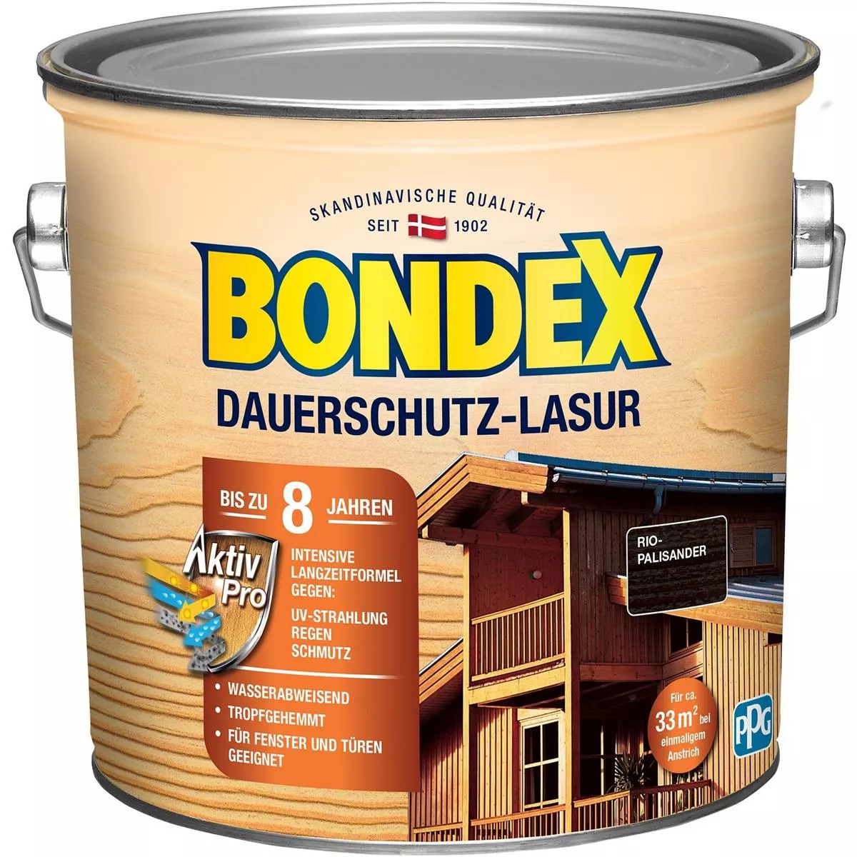 BONDEX Dauerschutz-Lasur 2,50 L Wetterschutz Rio Palisander