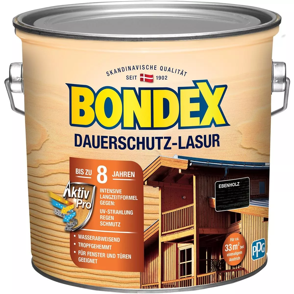 BONDEX Dauerschutz-Lasur 2,50 L Wetterschutz Ebenholz
