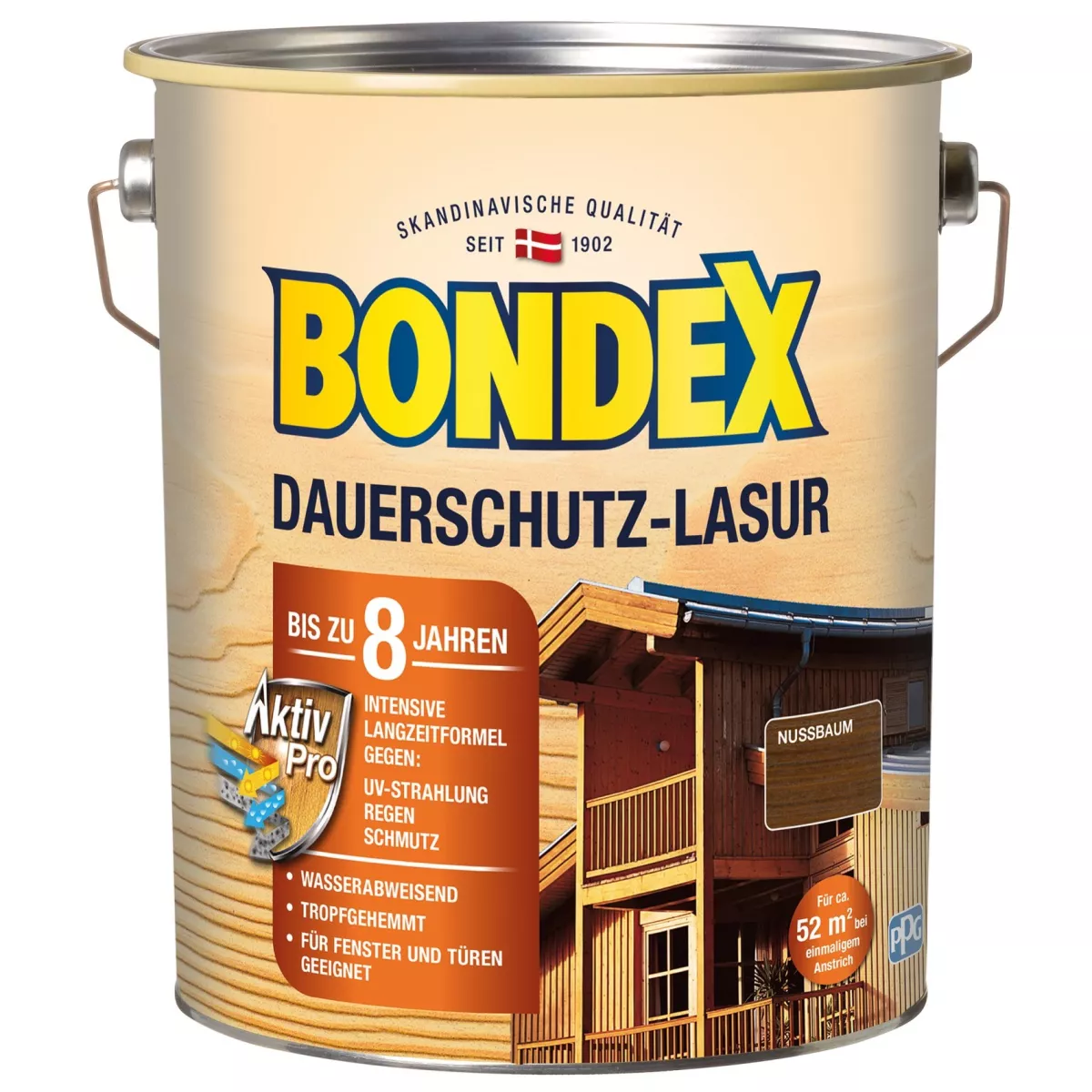 BONDEX Dauerschutz-Lasur 4,00 L Wetterschutz Nussbaum