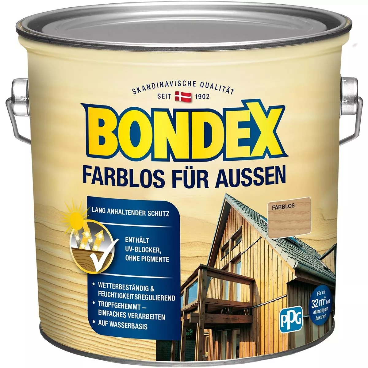 BONDEX Farblos für Außen Lasur Wetterschutz Seidenglänzend 2,50 L farblos